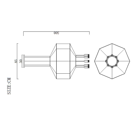 Подвесной светильник Imperium Loft Via Wireflow Polyhedral 0301 Octagonal D55 377876-22