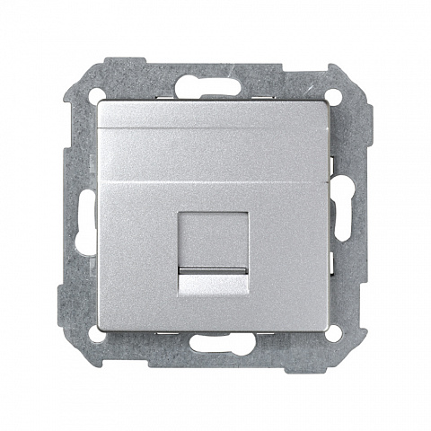 Simon 82 Detail Алюминий Адаптер на 1 RJ45(12) 75528-, 75540-, 75541-, 75544-39, шторка