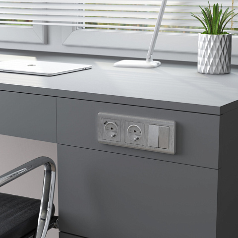 Выключатель Werkel W1120009 cеребряный рифленый