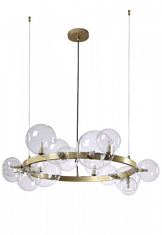 Подвесная люстра Crystal Lux AGATA SP15 V2 GOLD/TRANSPARENTE