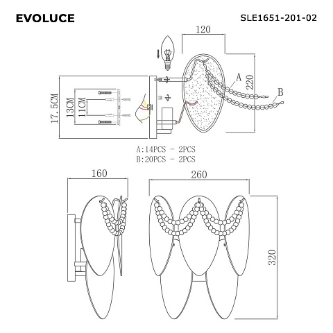 Настенный светильник Evoluce Roomi SLE1651-201-02