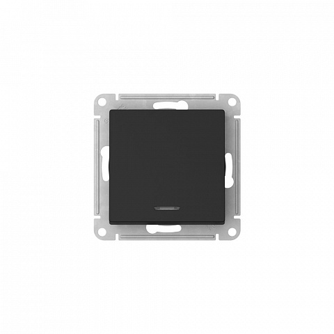 Systeme Electric AtlasDesign Карбон Выключатель 1-клавишный с подсвет.,сх.1а, 10АХ, мех., быстрозажим. клем.