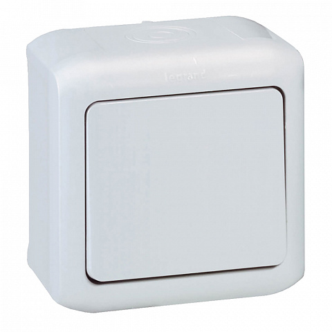 Legrand Quteo Сер Переключатель 1-клавишный IP44 10А