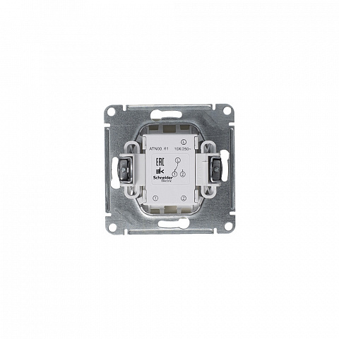 Systeme Electric AtlasDesign Алюминий Переключатель 1-клавишный, сх.6, 10АХ, механизм