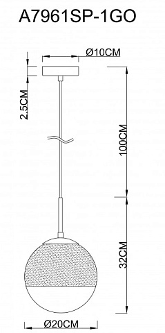 Подвесной светильник ARTE Lamp A7961SP-1GO