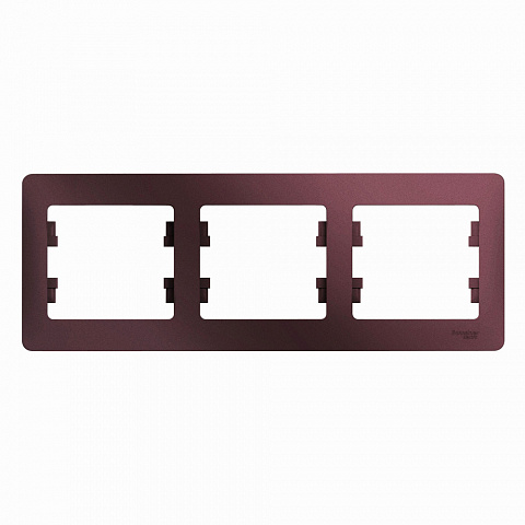 Systeme Electric Glossa Баклажановый Рамка 3-ая, горизонтальная
