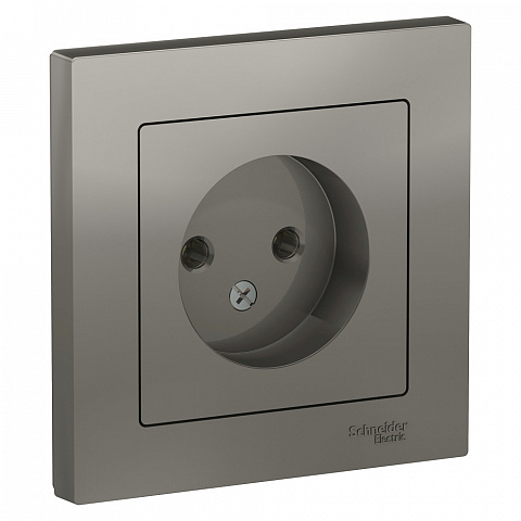 Systeme Electric AtlasDesign Сталь Розетка б/з, 16А, в сборе