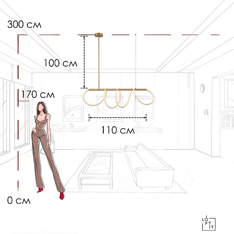 Подвесной светильник LOFT IT 10388P/A Brass