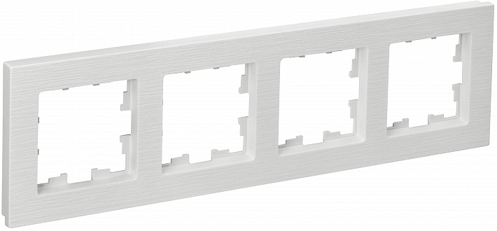 IEK BRITE DECOR Белый рифленый Рамка 4-м РУ-4-Бр