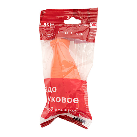 EKF PROxima Роз. перенос. с защитной крышкой оранжевая каучуковая 230В 2P+PE 16A IP44 PRO