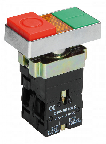 IEK LAY5 Кнопка управления LAY5-BW8465 I-O сдвоенная с подсветкой