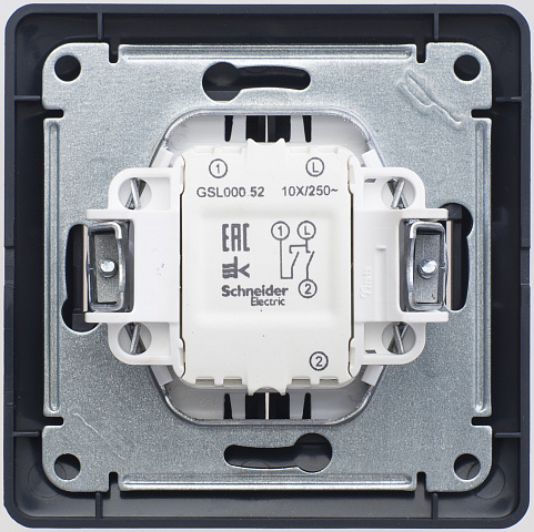 Systeme Electric Glossa Шоколад Выключатель 2-клавишный, сх.5, 10АХ (в сборе)