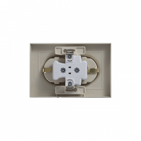 Systeme Electric AtlasDesign Беж Розетка с/з двойная, 16А, в сборе