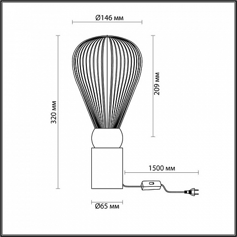 Настольная лампа Odeon Light Exclusive Elica 5418/1T