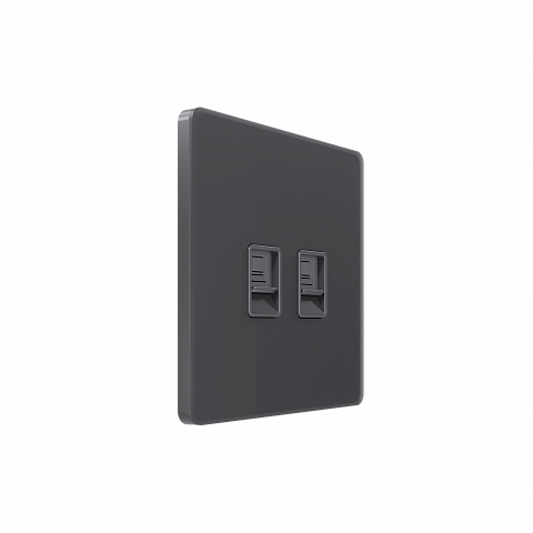 Systeme Electric Systeme Infinity Вулканический пепел Розетка информационная RJ-45 кат.5e 2-я