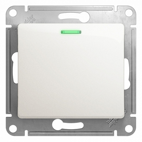 Systeme Electric Glossa Перламутр Выключатель 1-клавишный с подсветкой сх.1а, 10AX