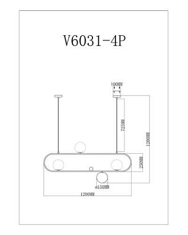 Подвесной светильник Moderli V6031-4P