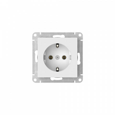 Systeme Electric AtlasDesign Белый Розетка с заземлением, 16А, мех., быстрозажим. клем.