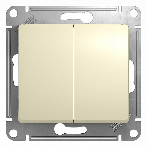 Systeme Electric Glossa Беж Выключатель 2-клавишный, сх.5, 10АХ
