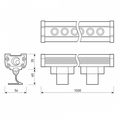 Прожектор светодиодный Arlight 36W 4000K AR-Line-1000L-36W-220V Day 024305