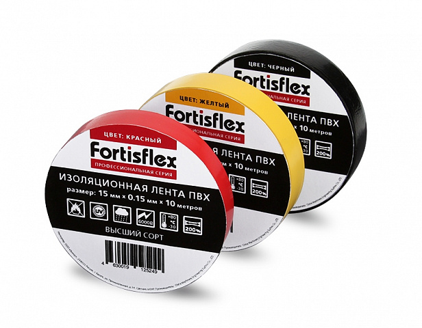 Изолента ПВХ 15x0.15х10 зеленая (Fortisflex)
