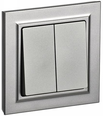 IEK BRITE Сталь Выключ. 2-кл. 10А в сборе ВСР10-2-0-БрС