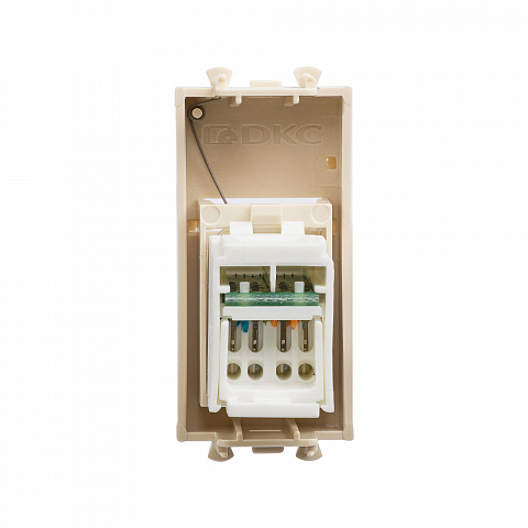 DKC Компьютерная розетка RJ-45 модульная, кат.6, "Avanti", "Ванильная дымка", 1 модуль