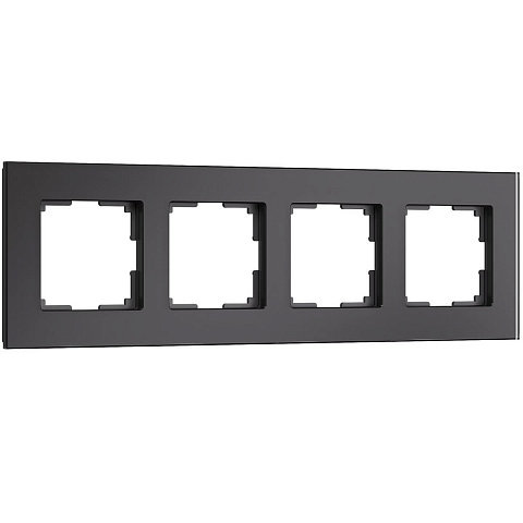 Рамка Werkel Senso на 4 поста черный, стекло soft-touch W0043108 4690389200496