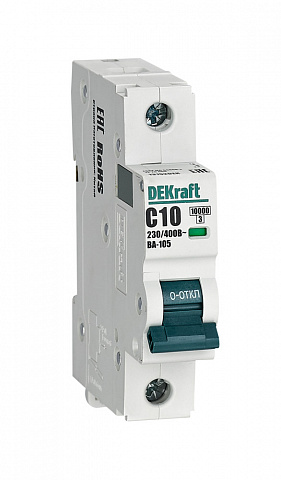 Dekraft Автоматический выключатель ВА105-1P-010A-C