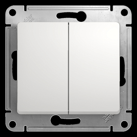 Systeme Electric Glossa Бел Выключатель 2-клавишный, сх.5, 10АХ