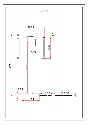 Настольная лампа Moderli Levi V10757-3T