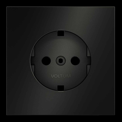 Накладка для розетки с заземлением, S70 Metal (антрацит) Voltum VLSM000612