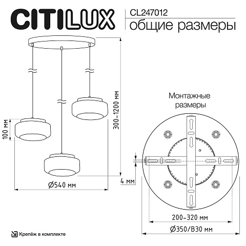 Подвесной светильник Citilux CL247012