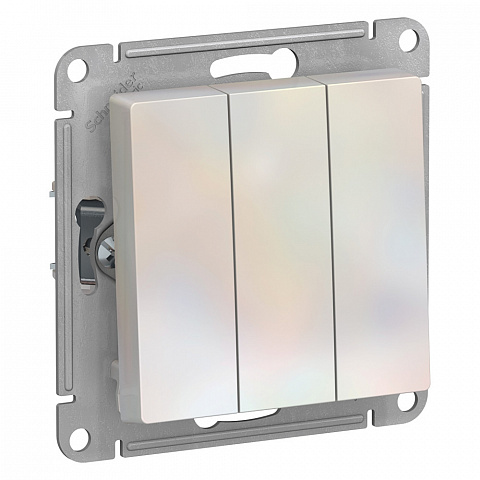 Systeme Electric AtlasDesign Жемчуг Выключатель 3-клавишный сх.1+1+1, 10АХ, механизм