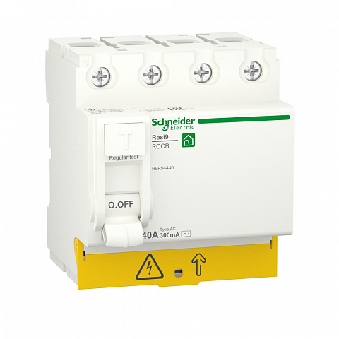 Schneider Electric RESI9 Выключатель дифференциального тока (УЗО) 40А 4P 300мА тип AC