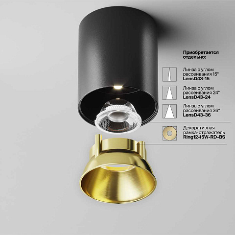 Накладной светильник Maytoni C064CL-12W4K-RD-B