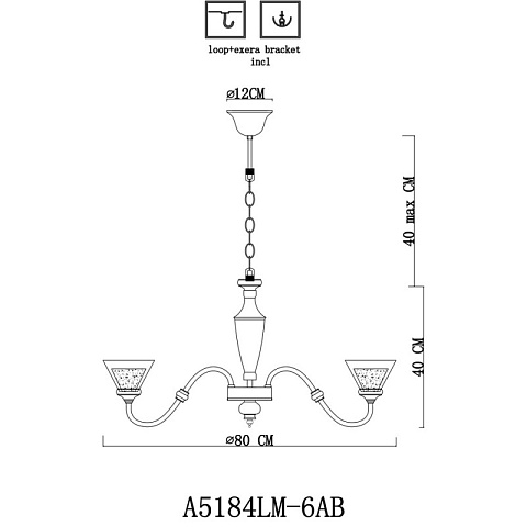 Подвесная люстра ARTE Lamp A5184LM-6AB