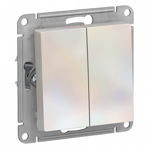 Systeme Electric AtlasDesign Жемчуг Выключатель 2-клавишный с самовозвратом, сх.2, 10А, механизм