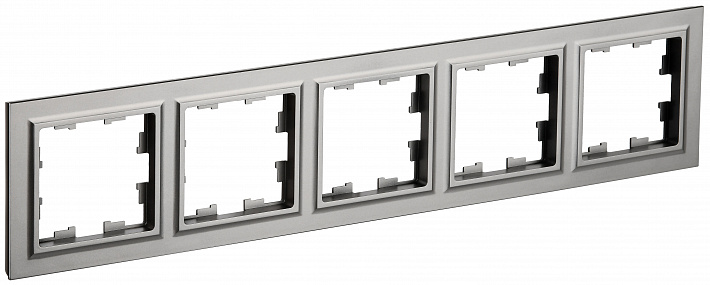 IEK BRITE BASE Сталь Рамка 5-м РУ-5-БрС