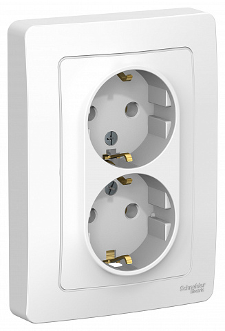 Systeme Electric Blanca внутр Бел Розетка 2-ая с/з без шторок, 16А, 250В