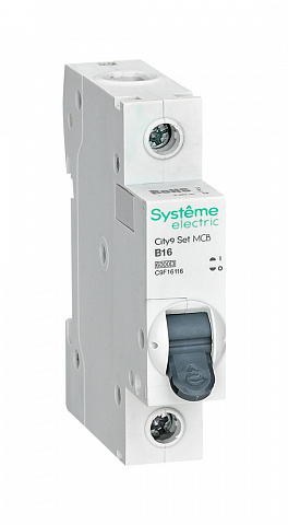 Systeme Electric City9 Set Автоматический выключатель (АВ) B 16А 1P 6kA 230В