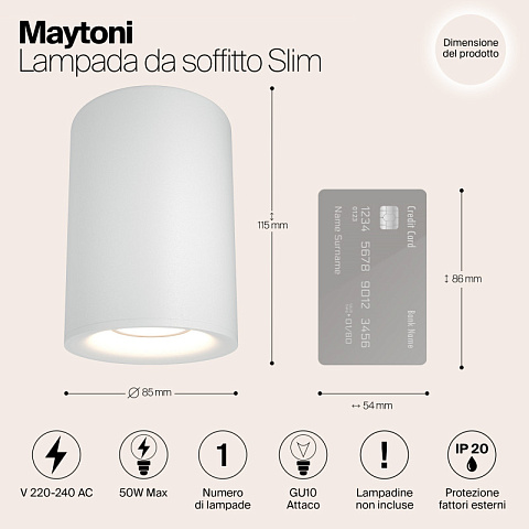 Накладной светильник Maytoni C012CL-01W