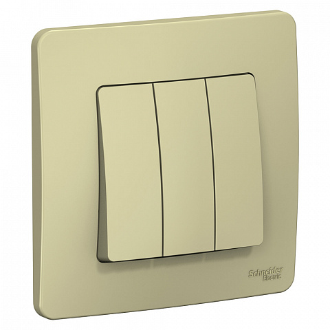 Systeme Electric Blanca внутр Беж Выключатель 3-клавишный (cх.1+1+1), 10А, 250B
