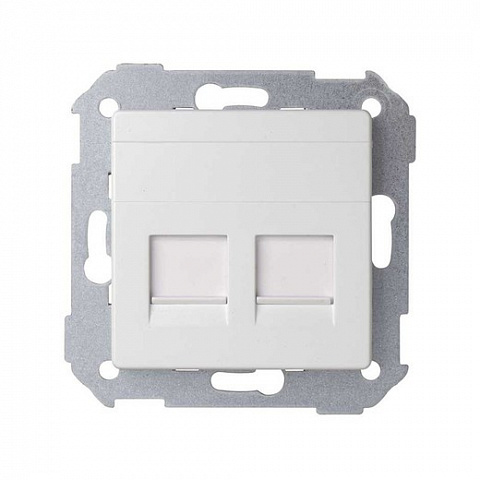 Simon 82 Concept Белый матовый Розетка 2-я RJ45 прямая для передачи данных со шт