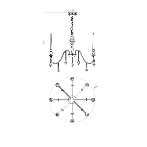Подвесная люстра Lucia Tucci Maya 4450.8 Chrome