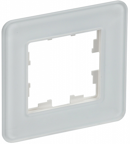 IEK BRITE DECOR Белый матовый стекло скругл.угол Рамка 1-м РУ-1-2-Бр RE