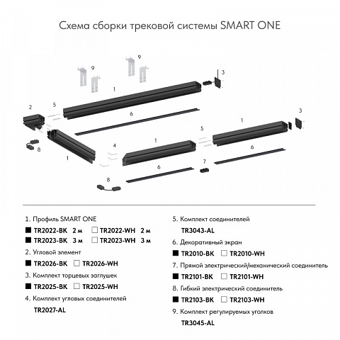 Шинопровод Denkirs TR2023-BK