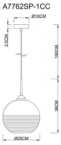 Подвесной светильник ARTE Lamp A7762SP-1CC