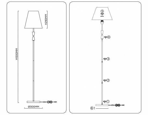 Торшер Ambrella light High light LH75059