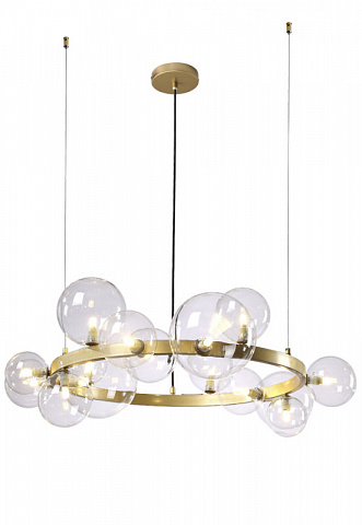Подвесная люстра Crystal Lux AGATA SP15 V2 GOLD/TRANSPARENTE